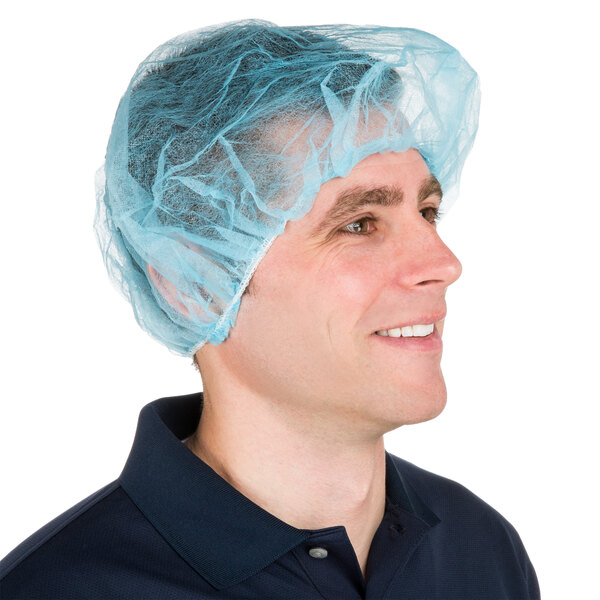 100 x Blue hygienic Mob Caps Hair Nets Hair Nets Catering Food Hygiene Mop