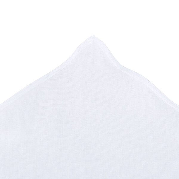 A white poly-cotton chef neckerchief with a white background.