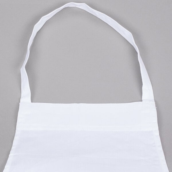 A white Chef Revival bib apron with a pocket.