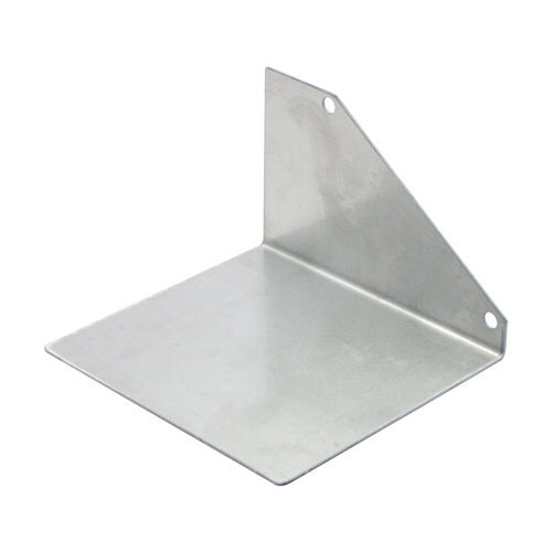 A metal corner bracket with holes for a Nemco Tomato Slicer II blade shield.