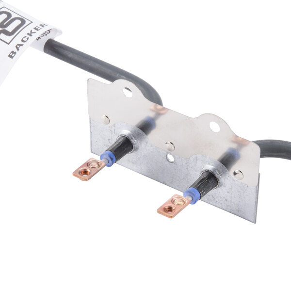 A Nemco 67104 heating element with two copper wires and a label.