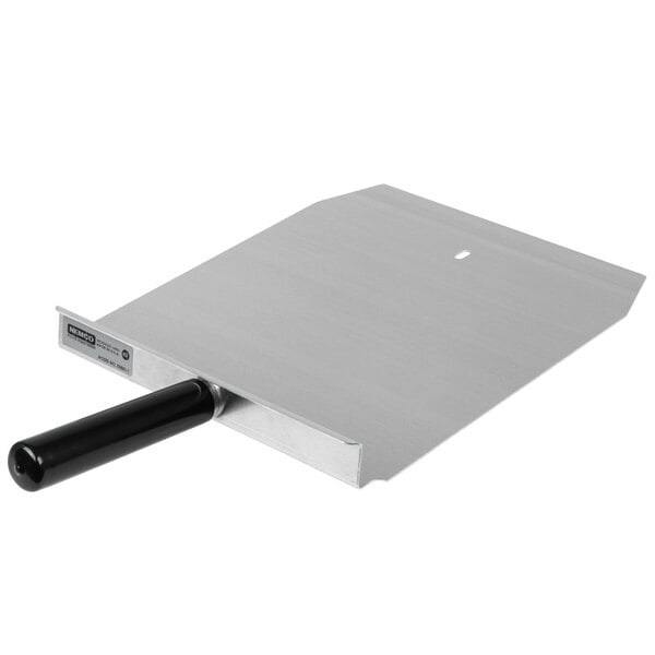 An Amana PA10 metal oven paddle with a black handle.
