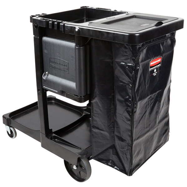 Rubbermaid 1861430 Executive Janitor Cart With Locking Cabinet