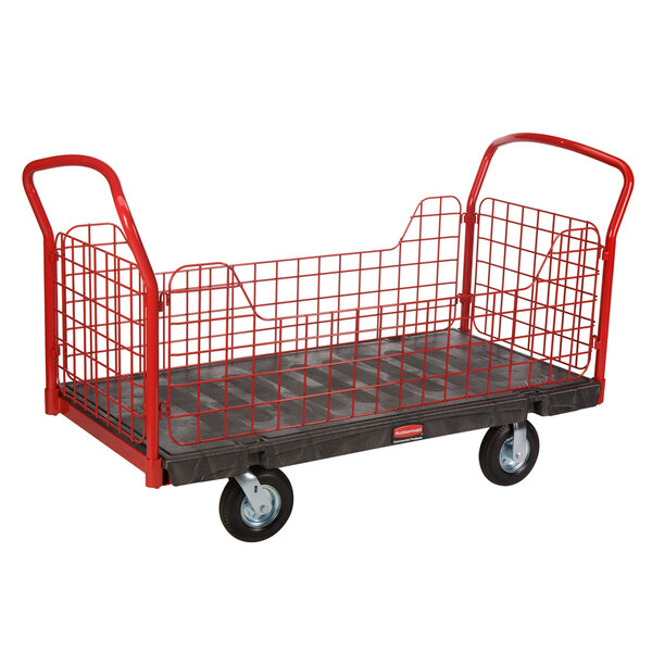 Rubbermaid FG448800BLA Side Panel Platform Truck 60" x 30"