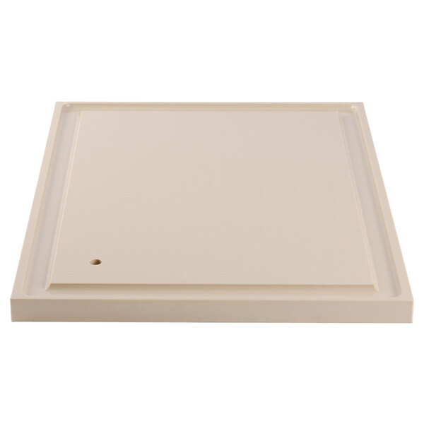A white rectangular polyethylene board with a hole in the corner.