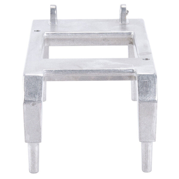 A silver metal base with tall legs for a Nemco Easy Chicken Slicer.
