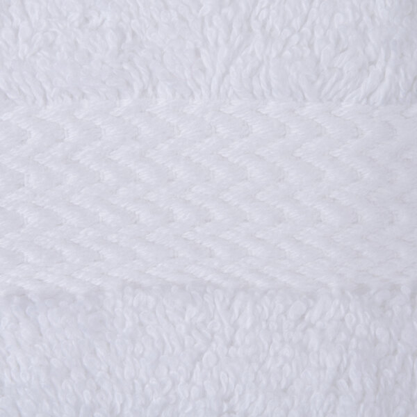 A white Oxford Regale bath towel with a white dobby border.