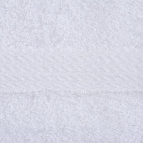 An Oxford Regale white bath towel with a white dobby stripe.