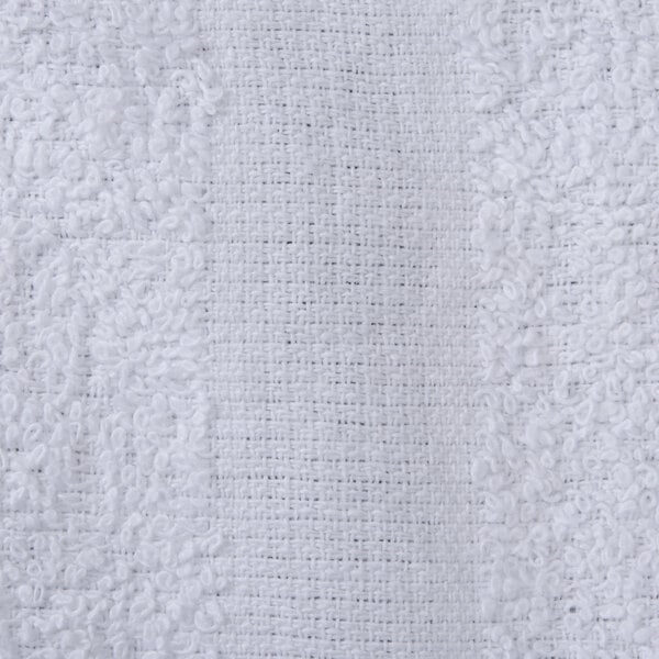 An Oxford Gold white bath towel with a white cam border.