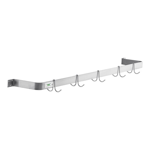 A clear wall-mounted scoop holder with a 6 oz. scoop inside.