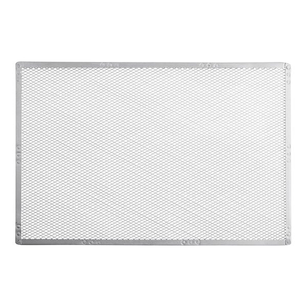An American Metalcraft expanded aluminum pizza screen with a white mesh.