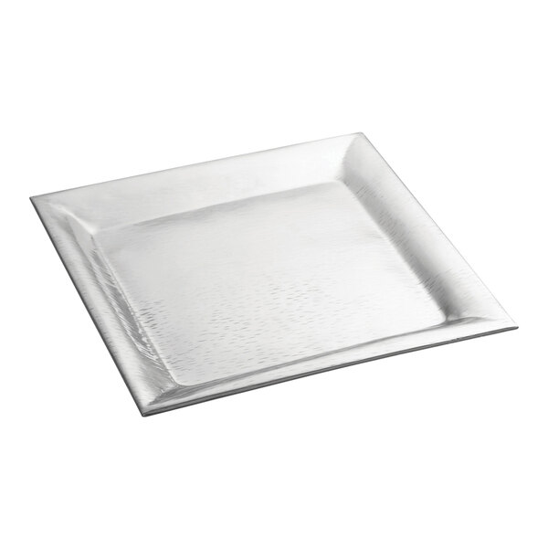 A Tablecraft silver square tray.