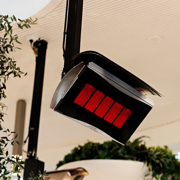 A mounted Bromic Heating Platinum Smart-Heat 300 Series natural gas outdoor patio heater.