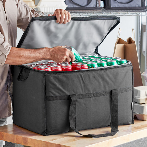 Choice Insulated Cooler Bag / Soft Cooler, Black Nylon 22 x 13 x 14,  with Foam Freeze Pack