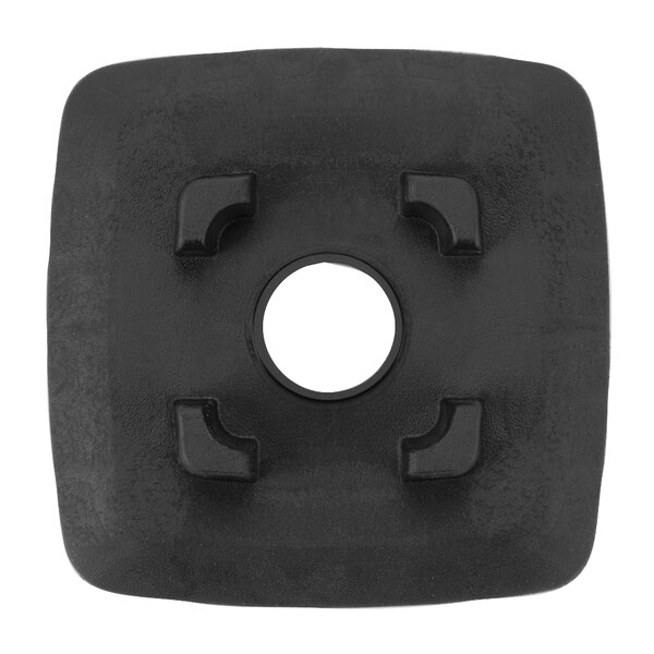 A black square Waring jar pad with a hole in the center.
