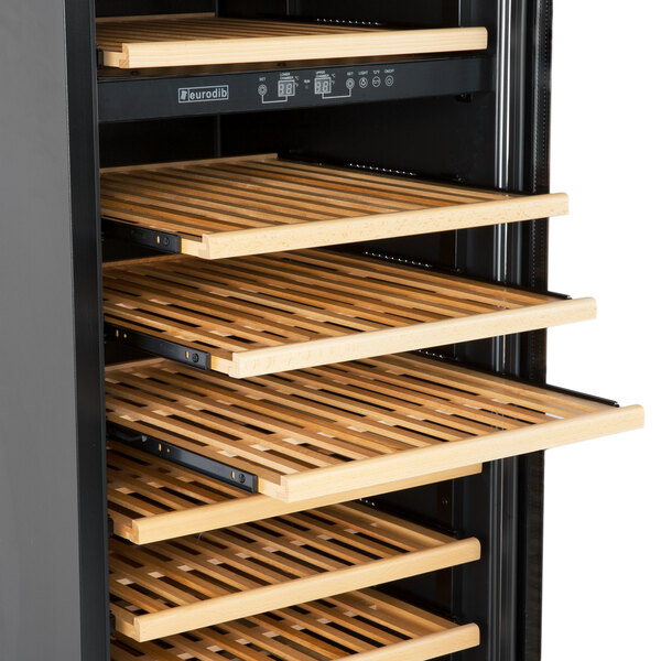 Eurodib USF168D Single Section 154Bottle Dual Temperature Full Glass Door Wine Refrigerator