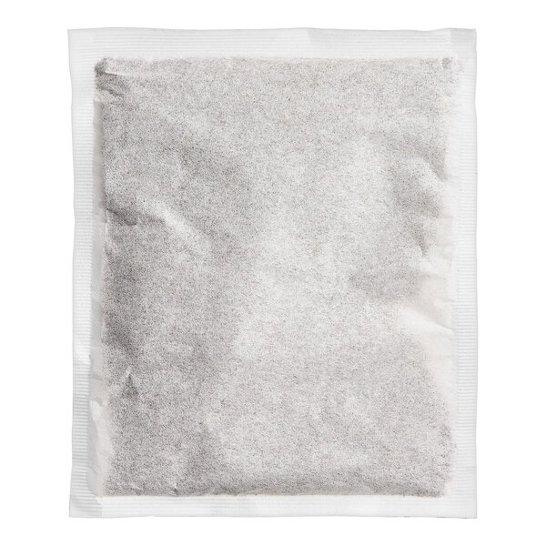 A white bag with specks of powder inside.