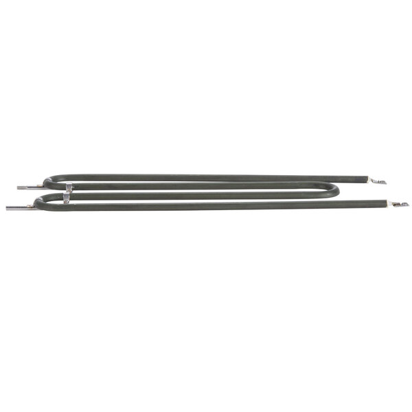 A pair of black metal rods, a heating element for Waring conveyor toasters.