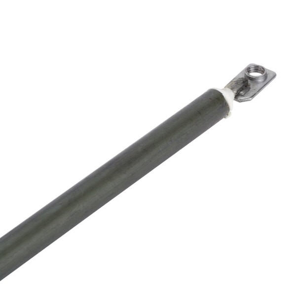 A close-up of a black and green wire with a metal tip.