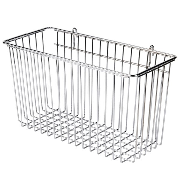 Regency Chrome Storage Basket For Wire, 8 Inch Deep White Wire Shelving Unit