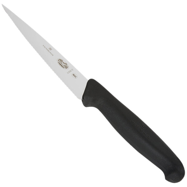Victorinox 5.2033.12X1 5" Serrated Chef Knife with Fibrox Handle