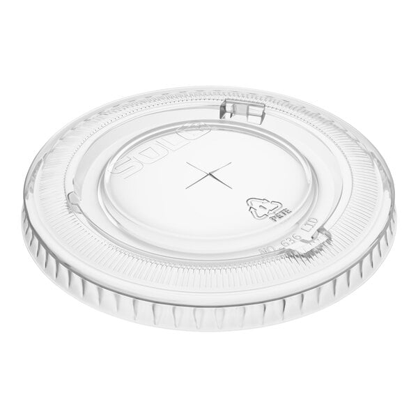 Solo 636TS Clear Plastic Lid with Straw Slot - 500/Case
