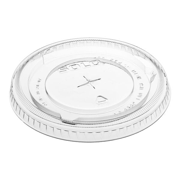Solo 32 oz. Clear Plastic Lid with Straw Slot - 500/Case