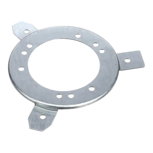 A metal bracket with holes in it.