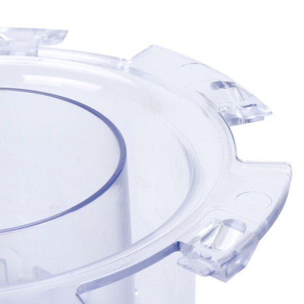 A clear plastic lid baffle with a clear rim.