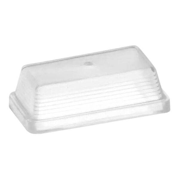 A clear plastic container with a white lid.