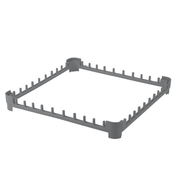 A square rack with a grid of holes.