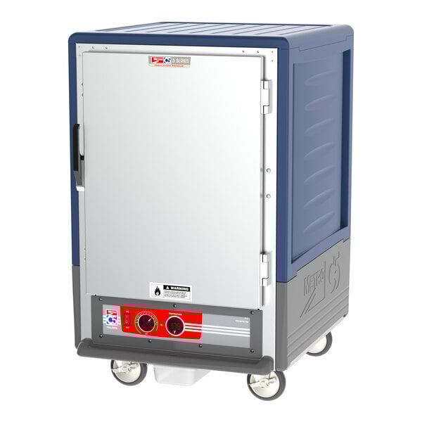 Metro C535-HLFS-U-BU C5 3 Series Insulated Low Wattage Half Size Heated Holding Cabinet with Universal Wire Slides and Solid Door - Blue