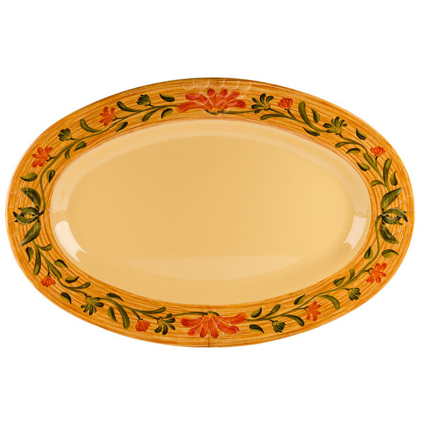 a plate with a floral design