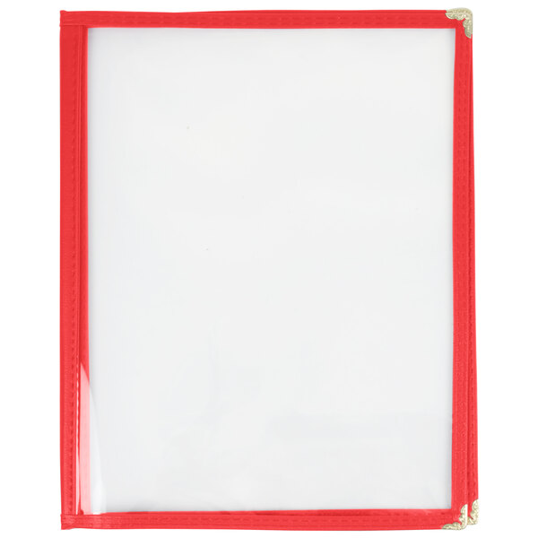 8 1/2" x 11" Red Two Pocket Menu Cover