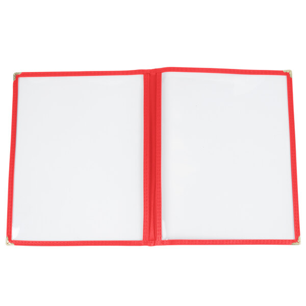 8 1/2" x 11" Red Two Pocket Menu Cover