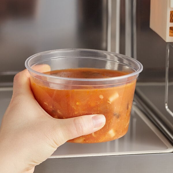Plastic Deli Food 32 oz. Freezer Soup Food Container w/Lid Combo 18 Pack