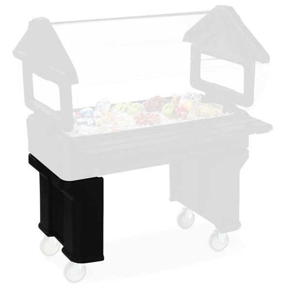 A Carlisle black plastic leg for a food buffet.