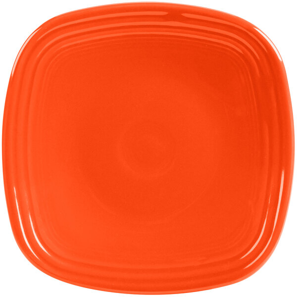 An orange square Fiesta® salad plate.