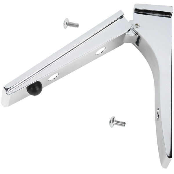 A silver metal Carlisle bracket with screws.