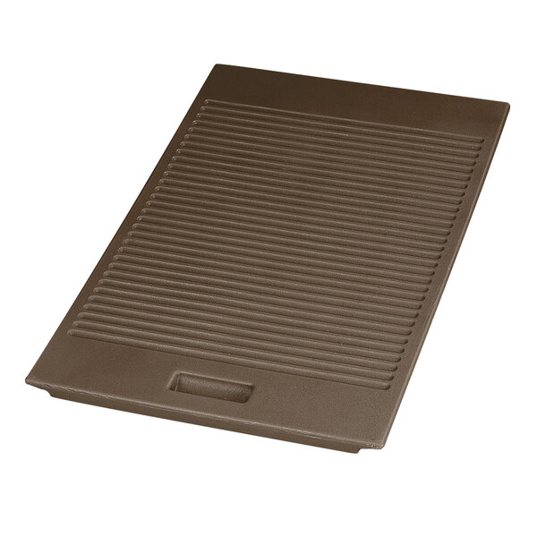 A brown rectangular door for a Carlisle Six Star portable food bar with a handle.