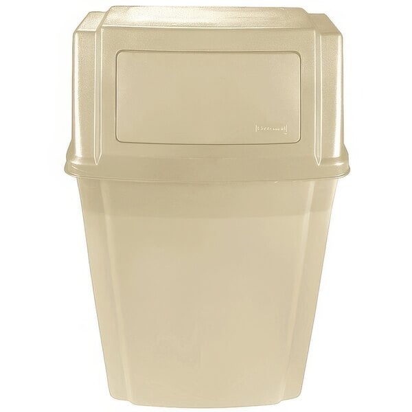 Rubbermaid FG782200BEIG Beige 15 Gallon Wall Mount Rectangular Trash Can