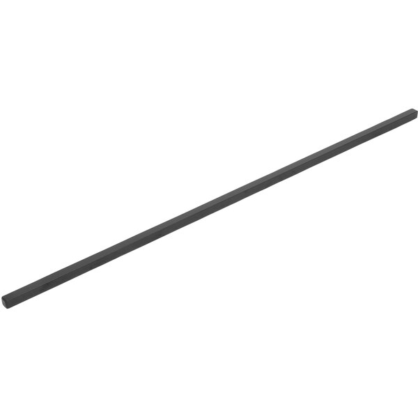 A long black metal rod with square ends.