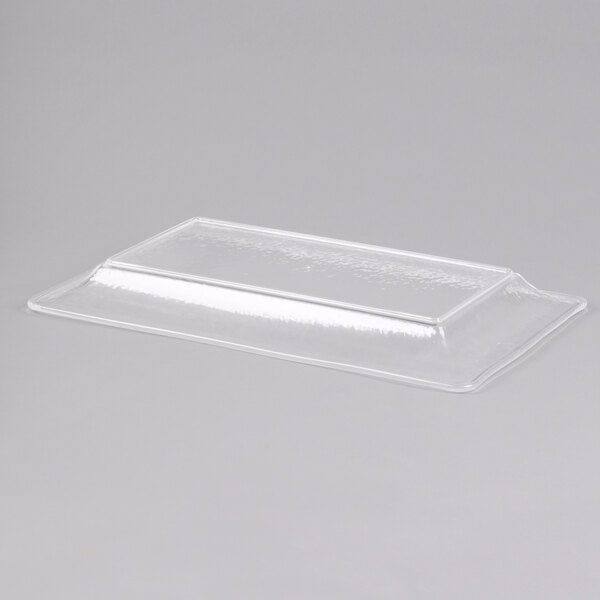 An American Metalcraft clear rectangular styrene platter.