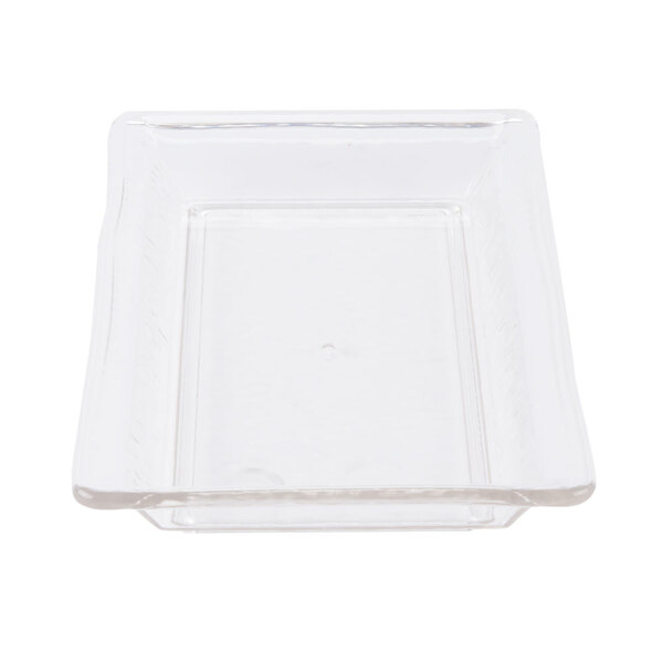 A clear rectangular plastic tray.