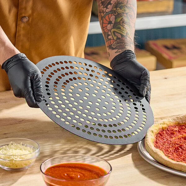 American Metalcraft 18912SPHC 12" Super Perforated Pizza Disk - Hard Coat Anodized Aluminum