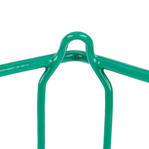 A green Microwire soup bowl rack with 15 compartments.