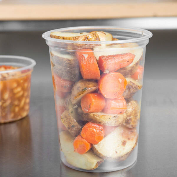 Dart Solo Microgourmet Mn32 0100 32 Oz Contact Clear Polypropylene Deli Container 500 Case