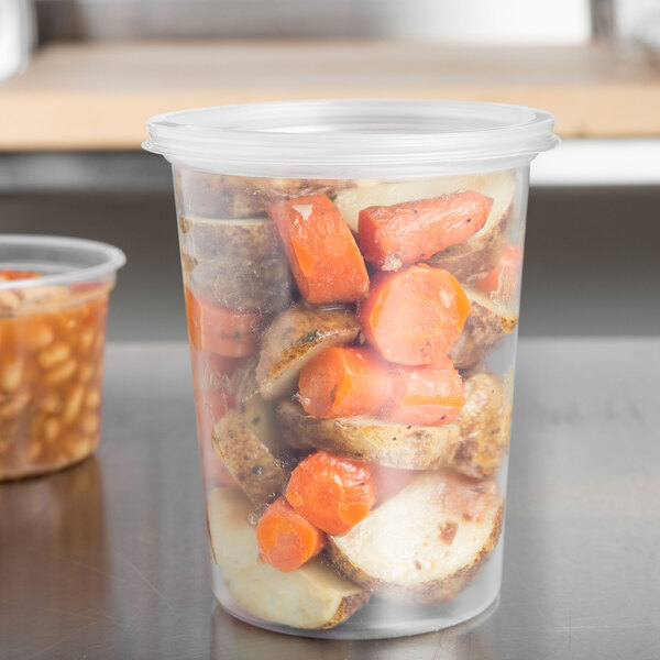 Dart Solo Microgourmet Mn32 0100 32 Oz Contact Clear Polypropylene Deli Container 500 Case