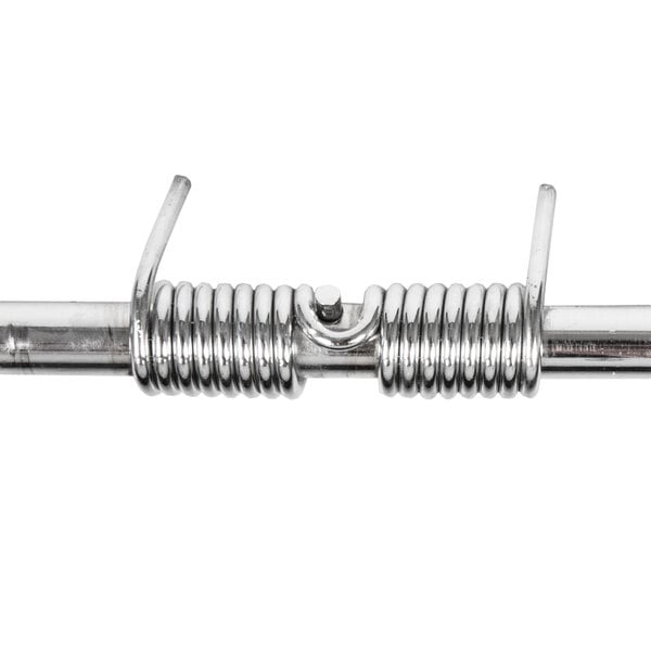 A close-up of a Waring Panini Grill handle spring with a screw on it.