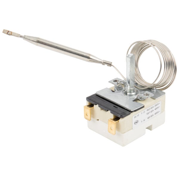 A Waring thermostat with a wire attached.